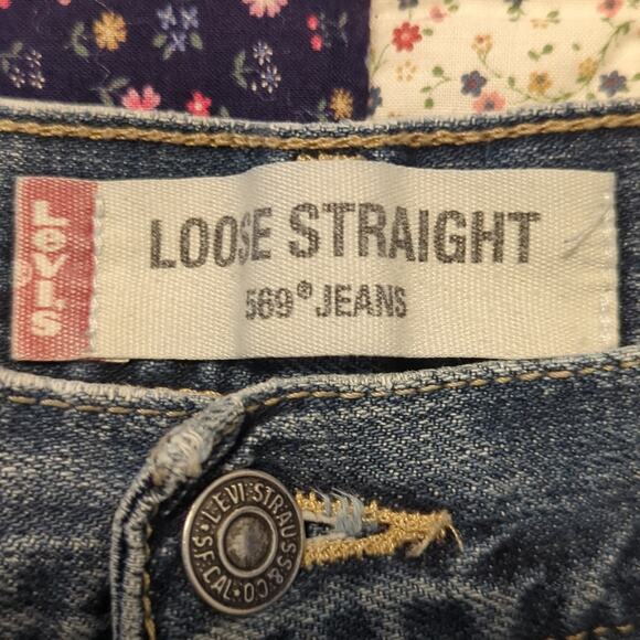 Levi's Cut Off Loose Straight 569 Jean Shorts Waist 36 Distressed - Picture 3 of 9